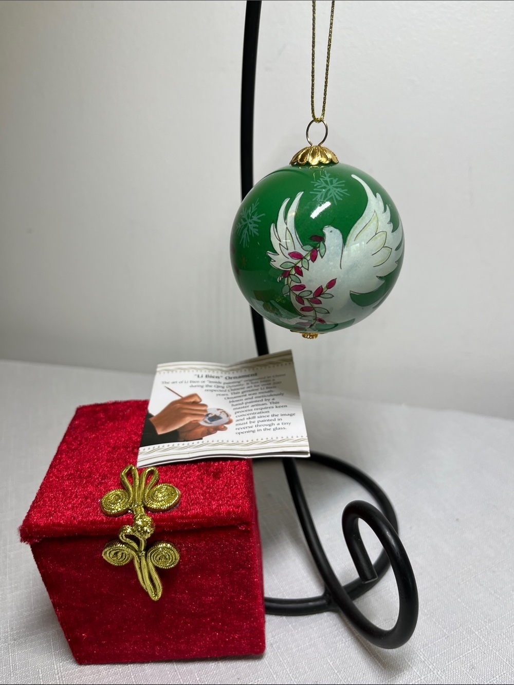 LE BIEN Green Dove Glass Holiday Ornament 
PIER 1
Box included